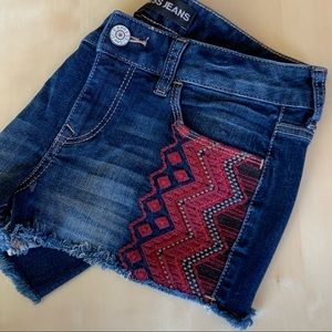 Express Embroidered Jean Shorts Size 4